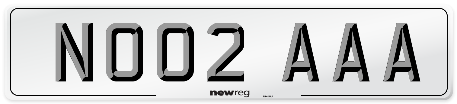 NO02 AAA Number Plate from New Reg